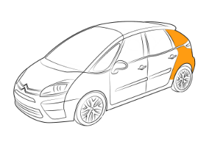 покраска заднего крыла citroen c3